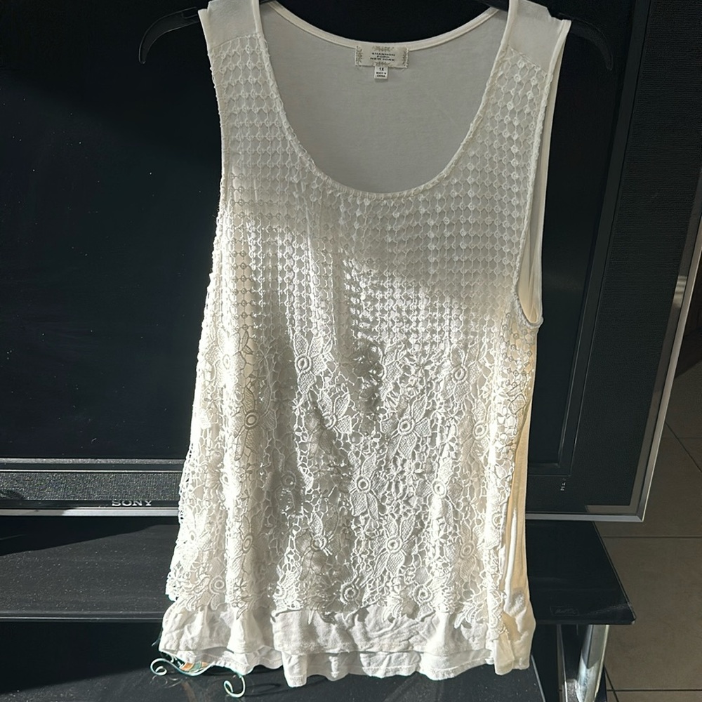 White crochet tank dress by Shannon Ford, New York.